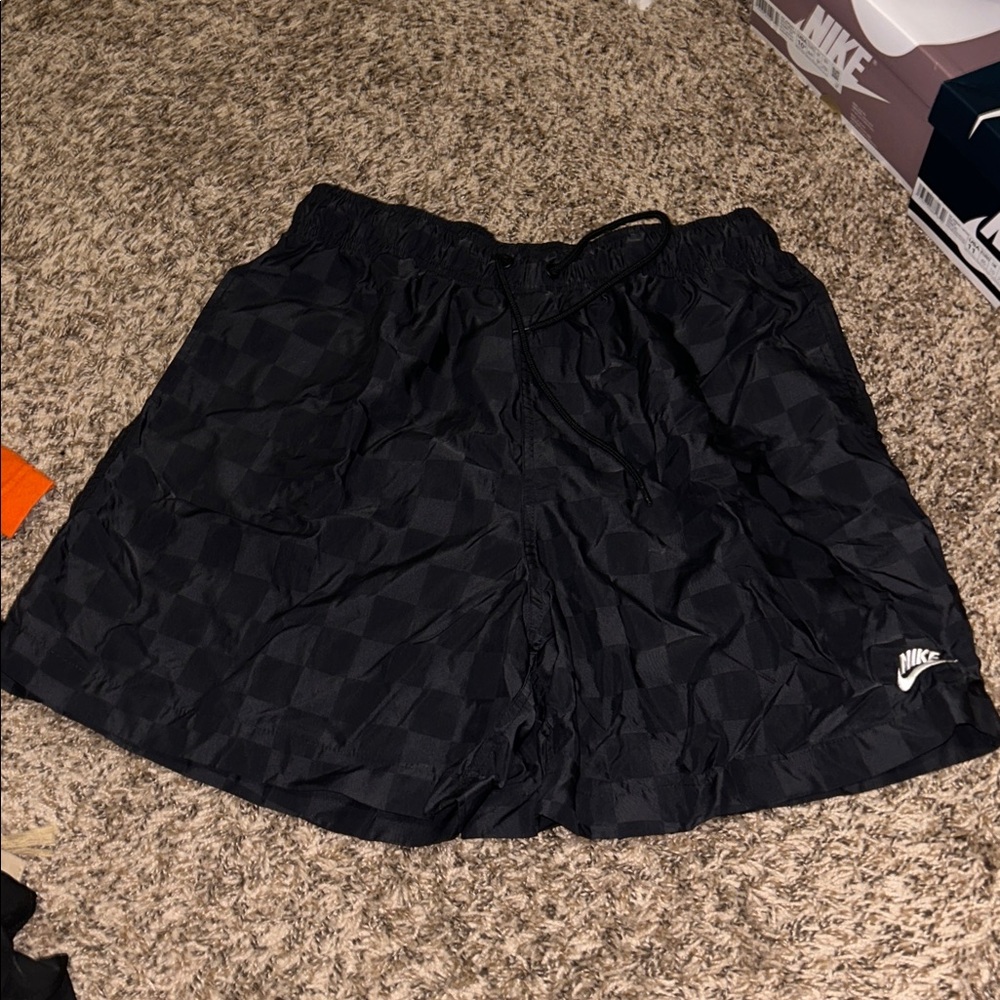 Nike Black Checkered Athletic Shorts